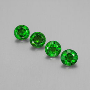  карата, натуральный Зеленый Хромдиопсид, Огранка Круг, Чистота VS