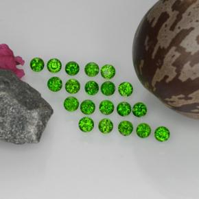Натуральный зелёный хромдиопсид 1,43 карата огранка круг, VS-SI
