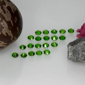 Натуральный зелёный хромдиопсид 1,43 карата огранка круг, VS-SI