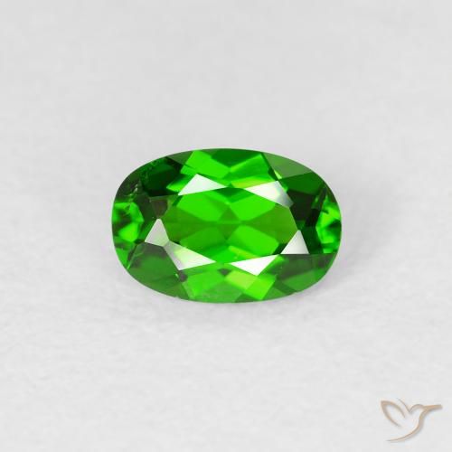 0.53ct Натуральный Средний зеленый Хромдиопсид, Овал, Чистота VS