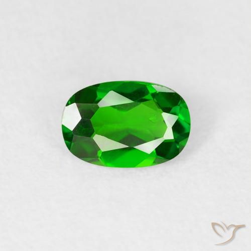 0.50ct Натуральный Яркий лесной зеленый Хромдиопсид, Овал, Чистота VS