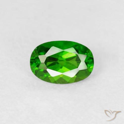 0.60ct Натуральный Яркий лесной зеленый Хромдиопсид, Овал, Чистота VS