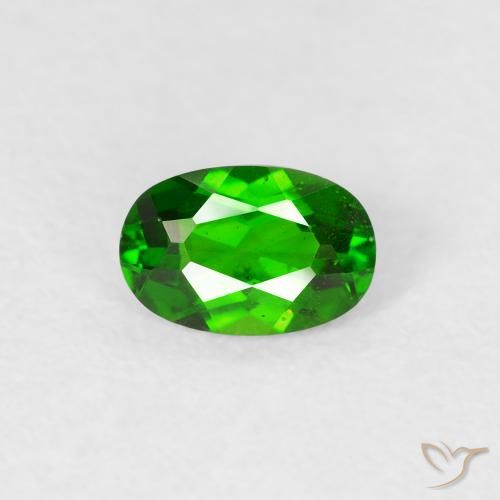 0.50ct Натуральный Яркий лесной зеленый Хромдиопсид, Овал, Чистота VS