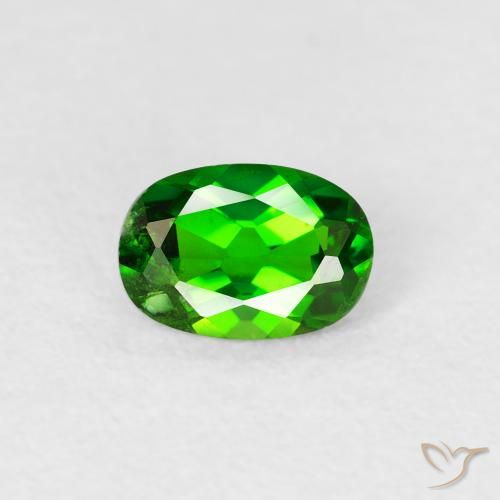 0.54ct Натуральный Интенсивный зеленый Хромдиопсид, Овал, Чистота VS
