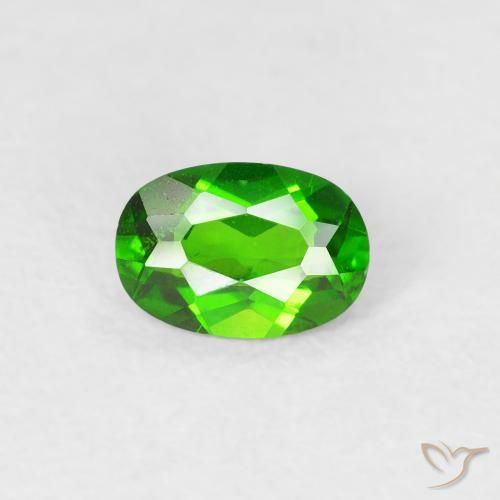 0.50ct Натуральный Интенсивный зеленый Хромдиопсид, Овал, Чистота VS