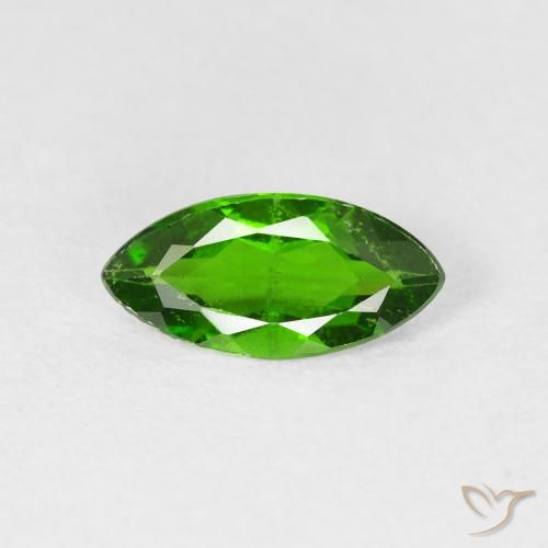 0.97ct Натуральный Medium Dark-Green Хромдиопсид, Маркиза, VS-SI
