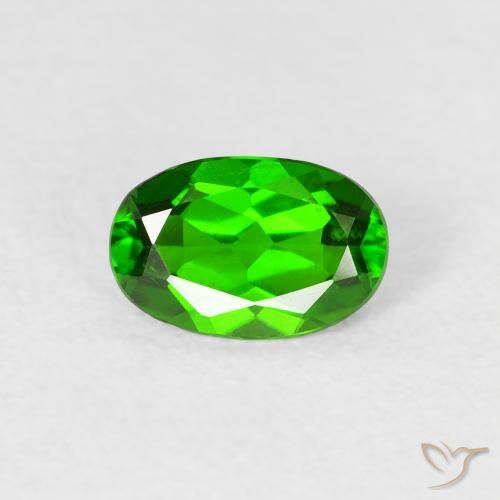 0.72ct Натуральный Темно-зеленый Хромдиопсид, Овал, VVS-VS