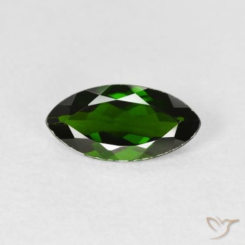 1.17ct Натуральный Темно-зеленый Хромдиопсид, Маркиза, VVS-VS