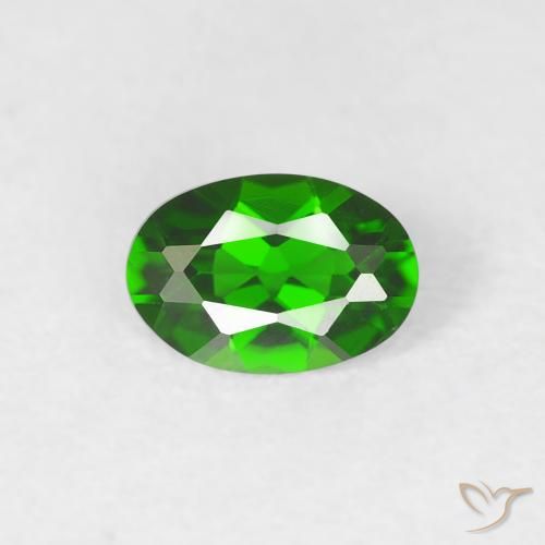 0.47ct Натуральный Яркий лесной зеленый Хромдиопсид, Овал, VVS-VS