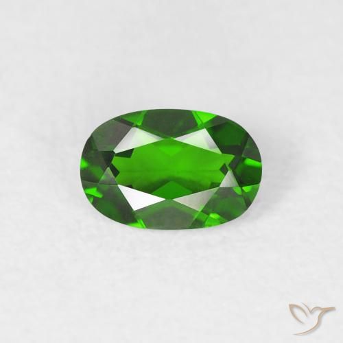 0.54ct Натуральный Яркий лесной зеленый Хромдиопсид, Овал, VVS-VS