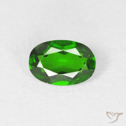 0.51ct Натуральный Яркий лесной зеленый Хромдиопсид, Овал, VVS-VS
