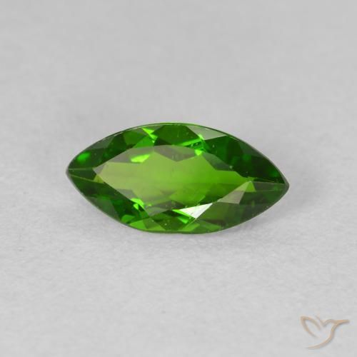 1.00ct Натуральный Medium Dark-Green Хромдиопсид, Маркиза, Чистота VS