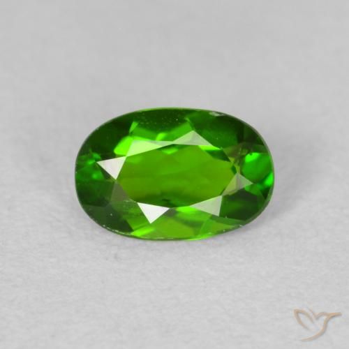 0.63ct Натуральный Medium Dark-Green Хромдиопсид, Овал, Чистота VS