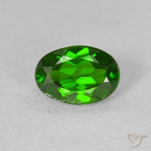 0.85ct Натуральный Medium Dark-Green Хромдиопсид, Овал, Чистота VS