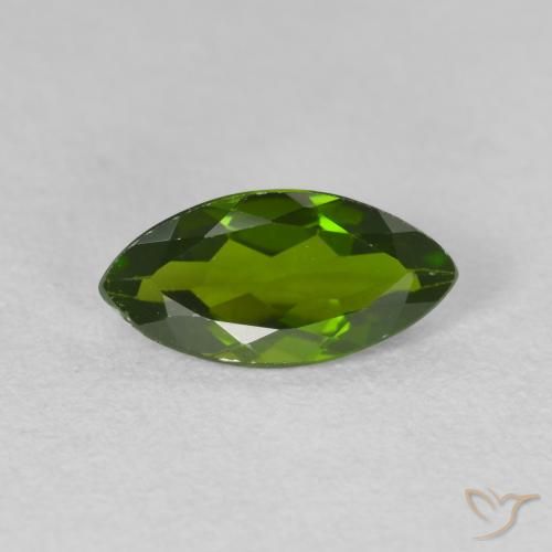 1.08ct Натуральный Medium Dark-Green Хромдиопсид, Маркиза, Чистота VS