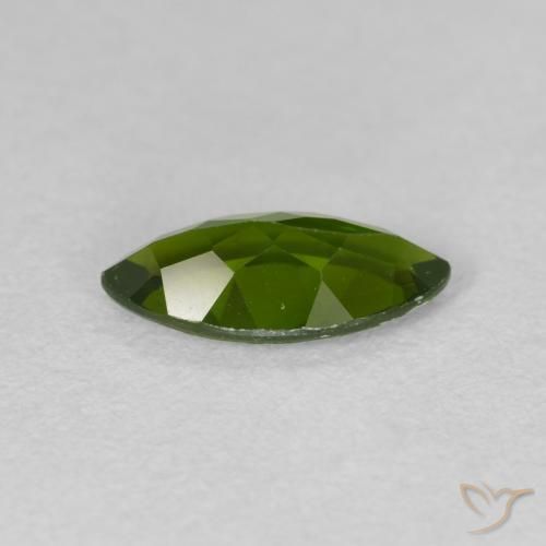 1.08 карата, натуральный Medium Dark-Green Хромдиопсид, Маркиза, Чистота VS
