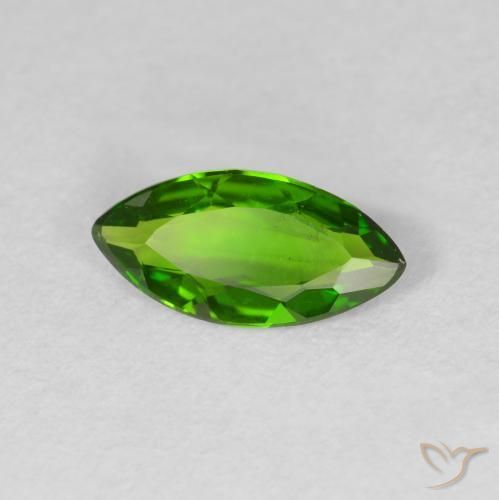 0.80 карата, натуральный Medium Dark-Green Хромдиопсид, Маркиза, Чистота VS