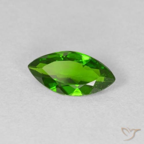 0.89 карата, натуральный Medium Dark-Green Хромдиопсид, Маркиза, Чистота VS