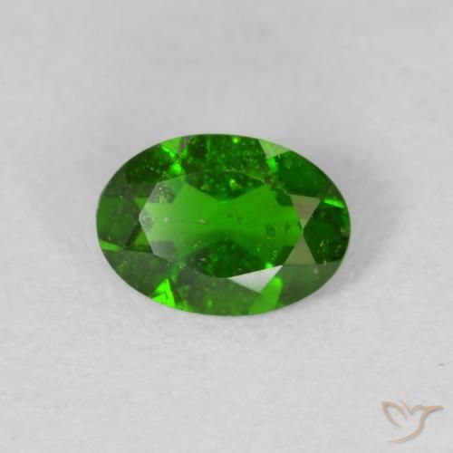 0.78 карата, натуральный Medium Dark-Green Хромдиопсид, Овал, VS-SI