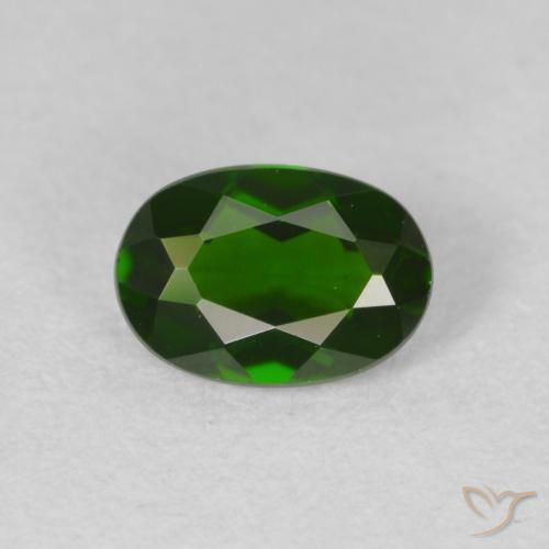 0.89ct Натуральный Темно-зеленый Хромдиопсид, Овал, VVS-VS