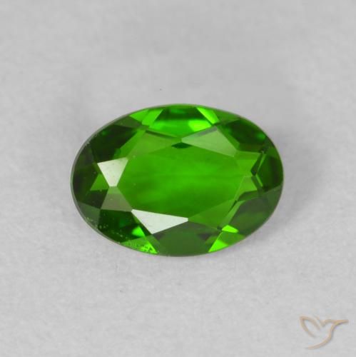 0.59ct Натуральный Medium Dark-Green Хромдиопсид, Овал, VVS-VS