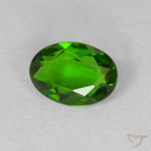 0.59 карата, натуральный Medium Dark-Green Хромдиопсид, Овал, VVS-VS