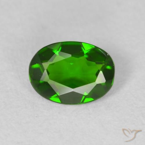 0.63ct Натуральный Medium Dark-Green Хромдиопсид, Овал, VVS-VS