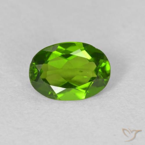 0.73ct Натуральный Medium Dark-Green Хромдиопсид, Овал, Чистота VS