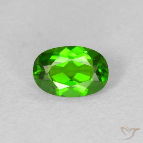 0.52ct Натуральный Темно-зеленый Хромдиопсид, Овал, VVS-VS