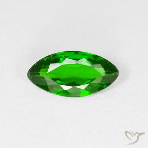 0.91ct Натуральный Темно-зеленый Хромдиопсид, Маркиза, VS-SI