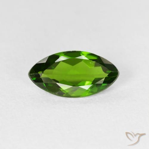 1.14ct Натуральный Medium Dark-Green Хромдиопсид, Маркиза, VS-SI