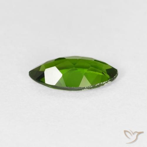 1.14 карата, натуральный Medium Dark-Green Хромдиопсид, Маркиза, VS-SI