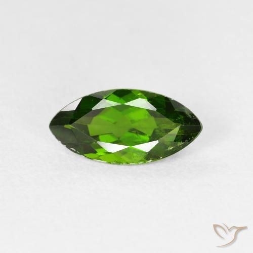 1.20ct Натуральный Medium Dark-Green Хромдиопсид, Маркиза, VS-SI