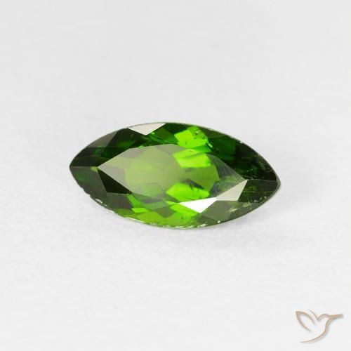 1.20 карата, натуральный Medium Dark-Green Хромдиопсид, Маркиза, VS-SI