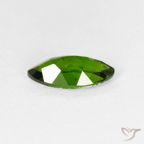 1.20 карата, натуральный Medium Dark-Green Хромдиопсид, Маркиза, VS-SI