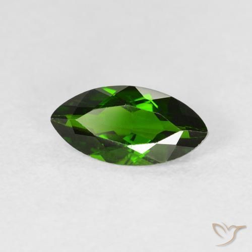 1.14 карата, натуральный Medium Dark-Green Хромдиопсид, Маркиза, VS-SI