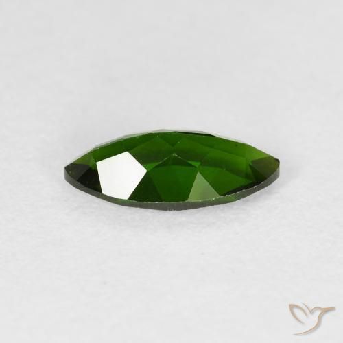 1.14 карата, натуральный Medium Dark-Green Хромдиопсид, Маркиза, VS-SI