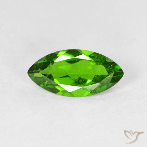1.07ct Натуральный Medium Dark-Green Хромдиопсид, Маркиза, VS-SI