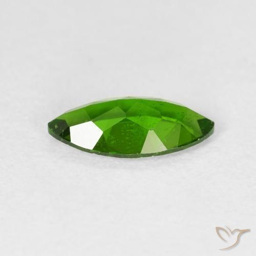 1.07 карата, натуральный Medium Dark-Green Хромдиопсид, Маркиза, VS-SI