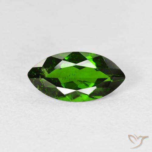 1.18ct Натуральный Medium Dark-Green Хромдиопсид, Маркиза, VS-SI