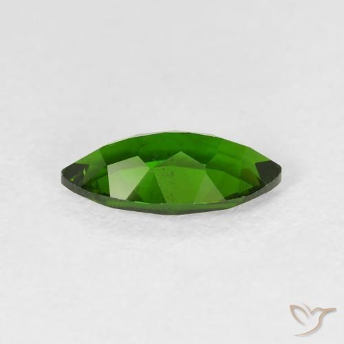 1.18 карата, натуральный Medium Dark-Green Хромдиопсид, Маркиза, VS-SI