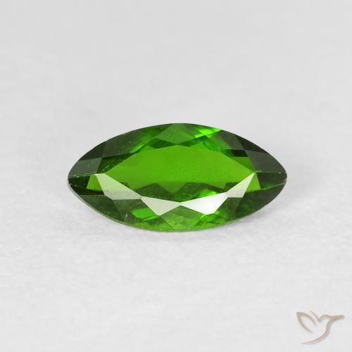 1.05ct Натуральный Medium Dark-Green Хромдиопсид, Маркиза, VS-SI