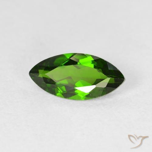 1.18 карата, натуральный Medium Dark-Green Хромдиопсид, Маркиза, VS-SI