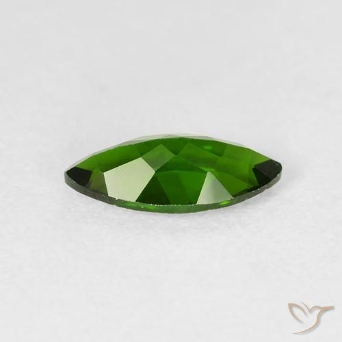 1.18 карата, натуральный Medium Dark-Green Хромдиопсид, Маркиза, VS-SI