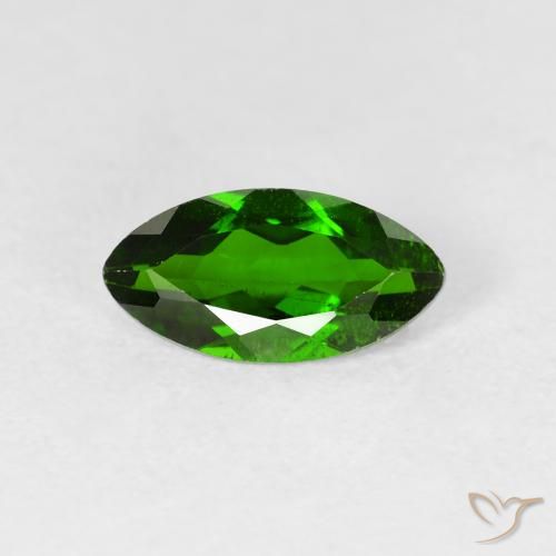 1.23ct Натуральный Medium Dark-Green Хромдиопсид, Маркиза, VS-SI