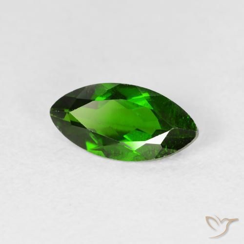 1.23 карата, натуральный Medium Dark-Green Хромдиопсид, Маркиза, VS-SI