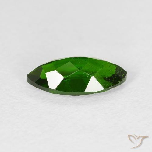 1.28 карата, натуральный Medium Dark-Green Хромдиопсид, Маркиза, VS-SI