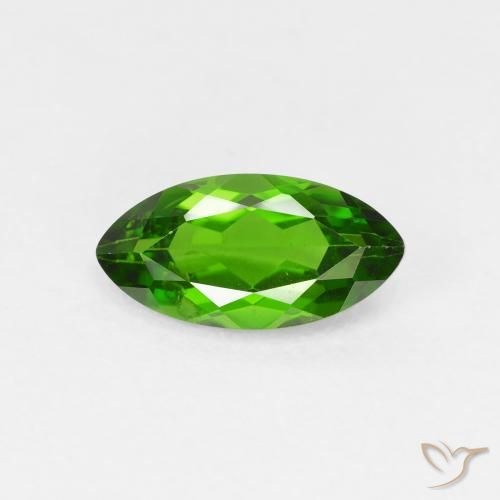 1.26ct Натуральный Medium Dark-Green Хромдиопсид, Маркиза, VS-SI