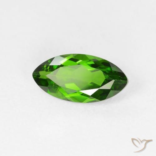 1.26 карата, натуральный Medium Dark-Green Хромдиопсид, Маркиза, VS-SI