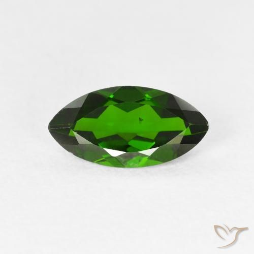 1.18ct Натуральный Medium Dark-Green Хромдиопсид, Маркиза, VS-SI